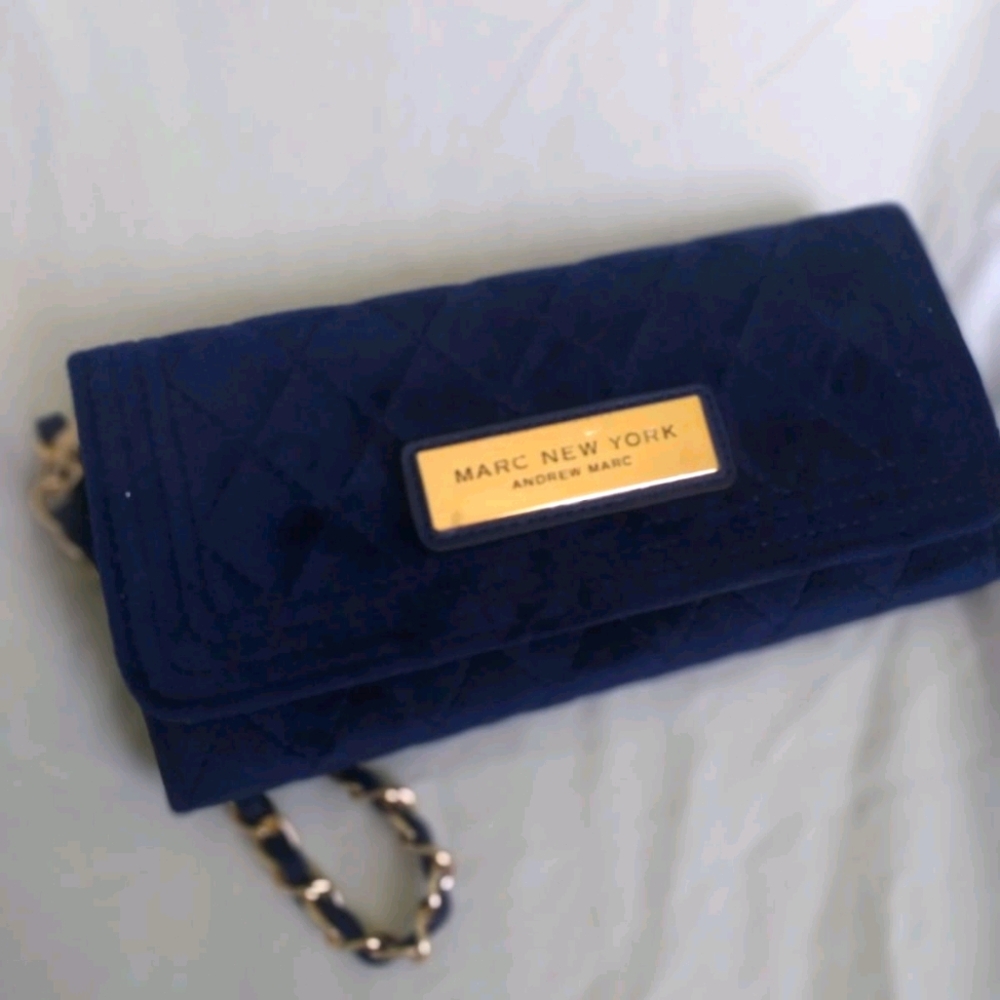 SOLD- Marc New York Clutch / wristlet- blue velvet